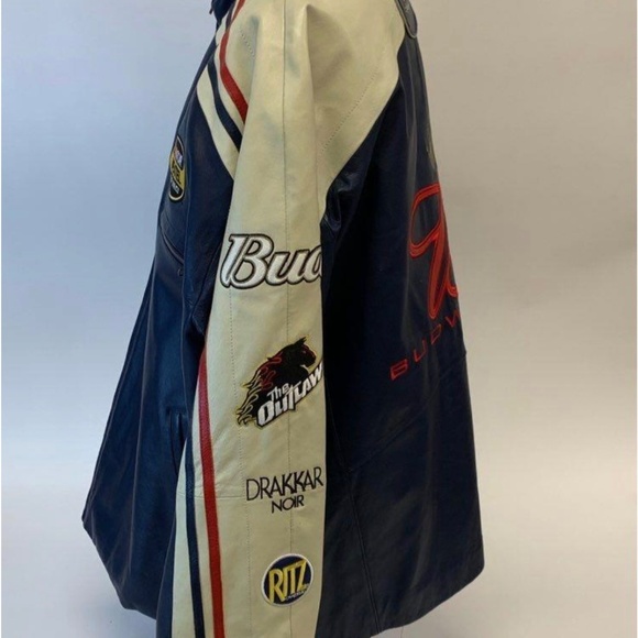 Vtg Dale Earnhardt Jr Wilsons Leather Jacket XL Large Chase Budweiser NASCAR - Picture 3 of 7